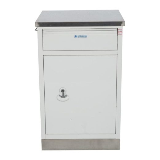 Metal Bedside Cabinet with Drawer and Door