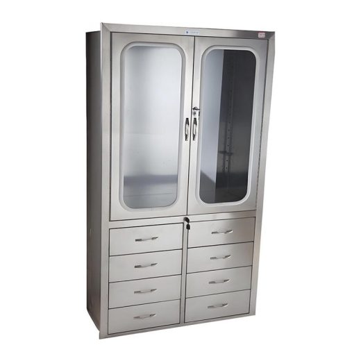 Recessed Wall-Mounted Stainless Steel Instrument Cabinet
