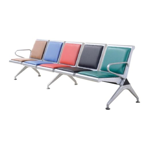 Leatherette-Upholstered Waiting Bench, 2900 mm Long
