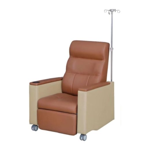 Upholstered Infusion Armchair with IV Pole