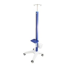 IV Pole on Casters with Shelf and Basket 1