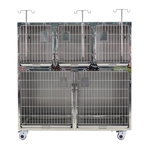 Hospitalization Cage System, 5 Cages with Tray and Grate