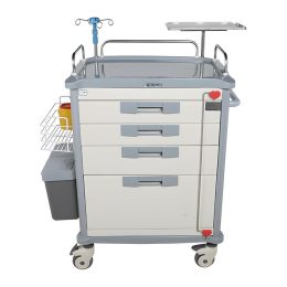 עגלת חירום עם פלטפורמה לדפיברילטור 1