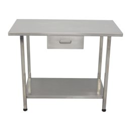 שולחן טיפולים מנירוסטה עם מגירות ומדף תחתון 1