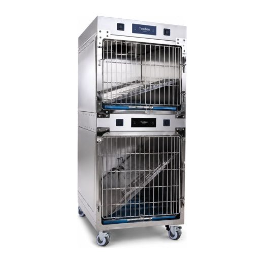 2-Cage Hospitalization Unit with Tray, Grid and Heating