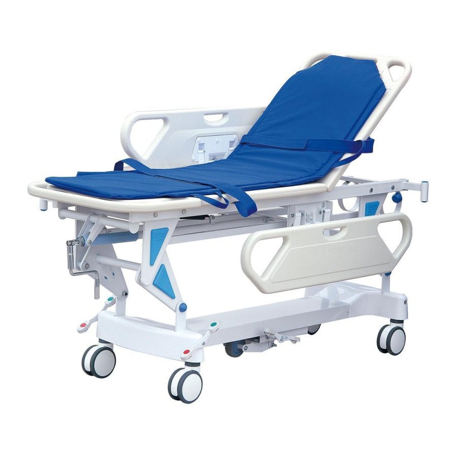 Manual Patient Transfer Trolley with Adjustable Backrest