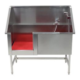 אמבט רחצה לבעלי חיים מנירוסטה עם דלת הזזה 1