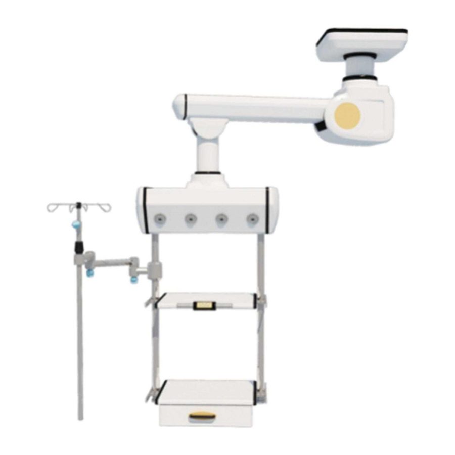 Electric Single-Arm Ceiling Pendant with Gas Box and Shelves