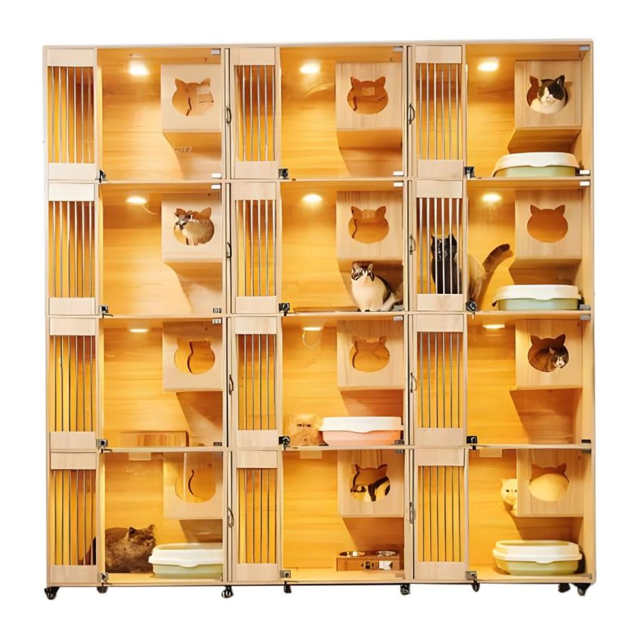 Large Premium Wooden Cat Cage