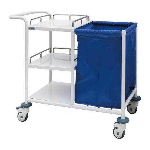 Nursing Cart with Shelves and Linen Bag