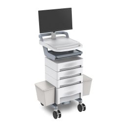 Mobile Nursing Workstation with Drawers and Baskets 1